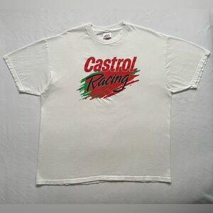 Vintage 90s Castrol Oil Racing Graphic USA 2000s Car T-Shirt